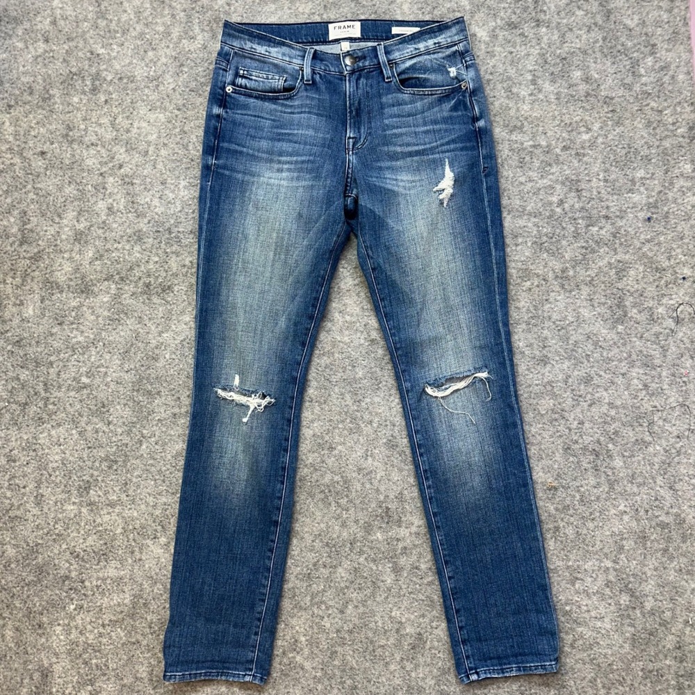 Frame L'Homme Slim Jeans Men's‎ Size 29 Blue Distressed Denim Pants